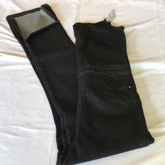 WeWoreWhat Asymmetrical Jumpsuit Black Denim 12 - Picture 10 of 11
